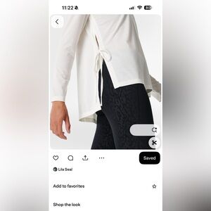 Sweaty Betty Top With Side Ties Size 4-6